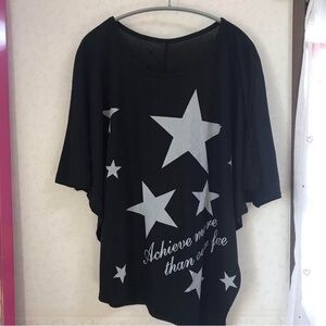 Black Star Print Women's Blouse